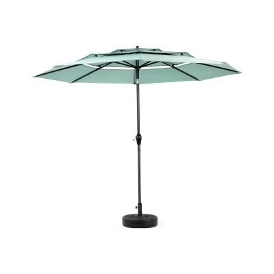 10ft 3-Tier Auto-Tilt Patio Umbrella with 8 Steel Ribs, Light Green