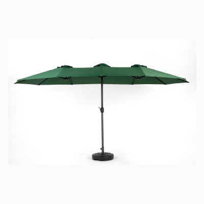 14.8ft Double-Sided Outdoor Patio Umbrella with Crank System, Dark Green