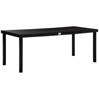 Outsunny 75" Outdoor Dining Table for 8, Black Aluminum Frame