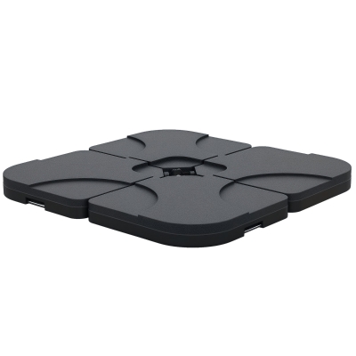 Outsunny 4-Piece Cantilever Umbrella Base, 158 lb Capacity, Black
