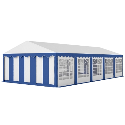 Outsunny 16.5' x 33' Heavy-Duty Outdoor Party Tent with Sidewalls, Blue