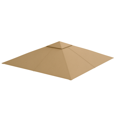 Outsunny 10' x 10' Square Gazebo Canopy Replacement UV Protected Top Cover Sun Shade Beige