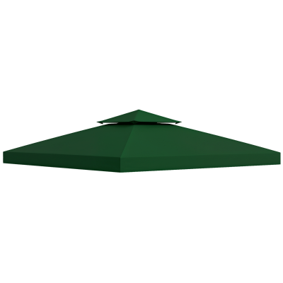 Outsunny 10' x 10' Canopy Replacement 2-Tier Gazebo Canopy Top Cover, Green