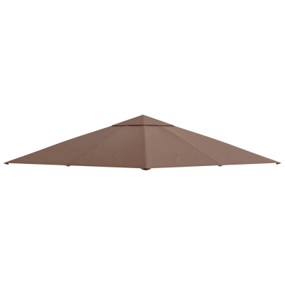 Outsunny 10' x 10' Square Gazebo Canopy Replacement UV Protected Top Cover Sun Shade Coffee
