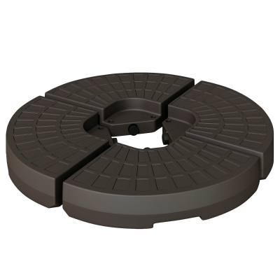 Outsunny 4-Piece Cantilever Umbrella Base, 148 lbs, Coffee