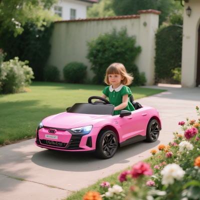 Aosom Ride-On Toy On Car with Remote Control, 12V 3.1 MPH Electric Ride for Kids w/ Suspension System, Horn Honking, Pink
