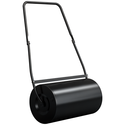 Outsunny 22" Push/Tow Behind Lawn Roller, Heavy Duty Sod Drum Roller Filled with 12 Gal Water/Sand, Grass Flattener for Yard, Patio, Park, Black