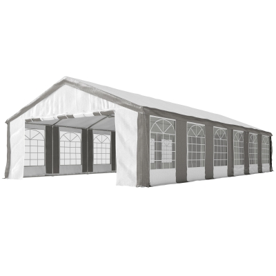 Outsunny 20' x 40' Heavy-Duty Party Tent with Sidewalls, Gray