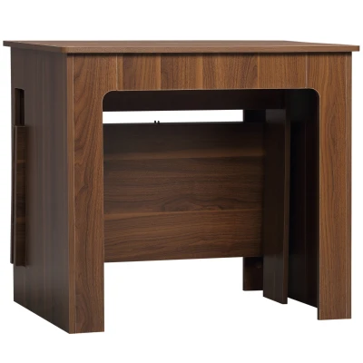 HOMCOM Foldable Dining Table, Extendable Kitchen Table for Small Spaces, Seats up to 6 People