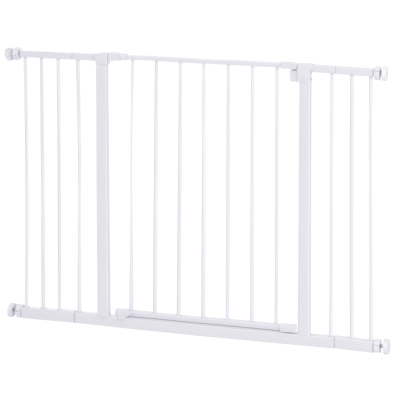 PawHut Pressure Fit Dog Gate Pet Barrier for stairs doorway, 29.9''- 42.1'' Width White