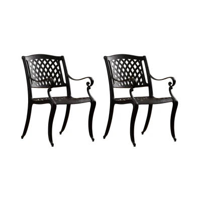 Aluminum Patio Chairs - Outdoor Dining Chairs for Patios and Balconies, Set of 2
