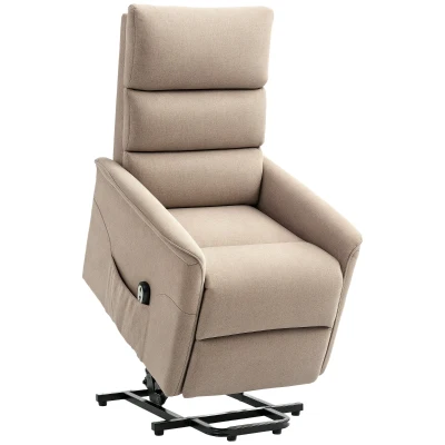 HOMCOM Lift Chair for Elderly, Power Chair Recliner with Remote Control, Side Pockets for Living Room, Brown