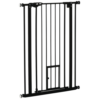 PawHut 41" Easy Open Indoor Dog Gates for Doorways, House, Stair - Black