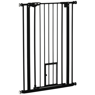 PawHut 41" Easy Open Indoor Dog Gates for Doorways, House, Stair - Black