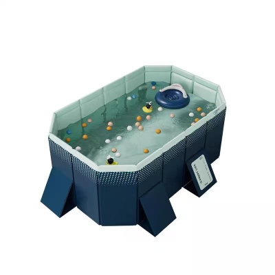 Inflatable Durable PVC Swimming Pool with Foldable Design, Blue