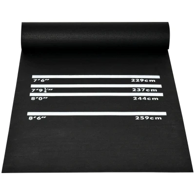 Soozier 9.8 x 2 ft Professional Rubber Dart Mat with 4 Throwing Distances for Pub Club Home, Black