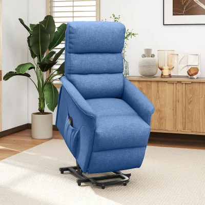 HOMCOM Electric Power Lift Recliner Chair with Remote, Blue