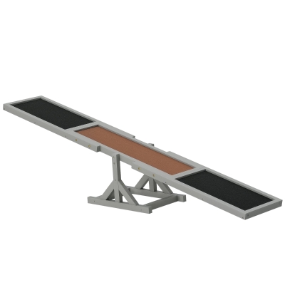 PawHut Wooden Dog Agility Seesaw, Gray