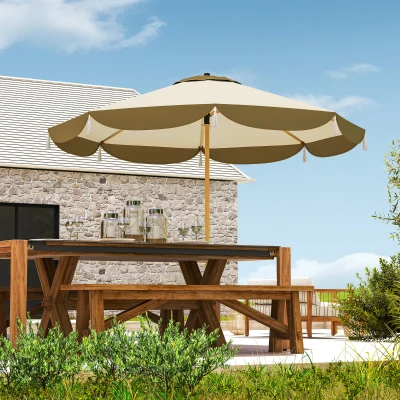 Patio Umbrella Φ8.7' x 7.7' H Cream White