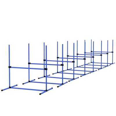 PawHut 8-Piece Dog Agility Set with Adjustable Jump Bars, Blue