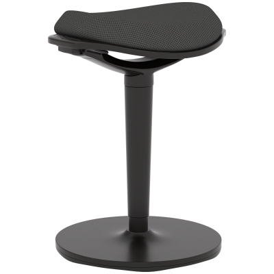 HOMCOM Standing Desk Stool, Ergonomic Wobble Chair, Adjustable Leaning Stool for Office Desks, with Rocking Motion, Black