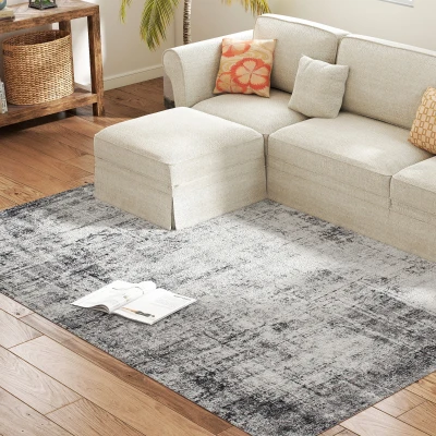 HOMCOM Area Rug for Living Room 6x9, Modern Abstract Machine Washable Rug, Non-Slip Carpet for Bedroom, Dining Room, Grey