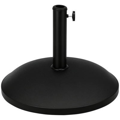 Outsunny 55 lbs Cement Umbrella Base Holder 20" Heavy Duty Round Parasol Stand for Patio, Outdoor, Backyard, Black