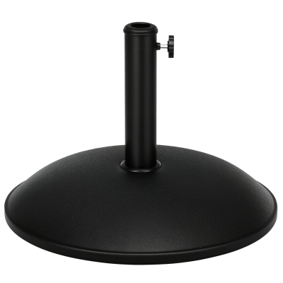 Outsunny 44 lbs Cement Umbrella Base Holder 19" Heavy Duty Round Parasol Stand for Patio, Outdoor, Backyard, Black