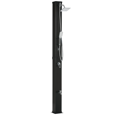 Solar Heated Shower 7.5" L x 7.75" W x 85.5" H Black