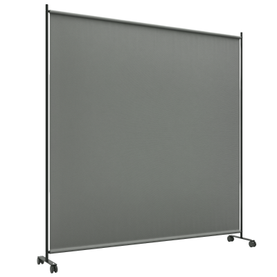 Outsunny Indoor Room Divider with Castor Wheels, Rolling Privacy Screen for Home Office Bedroom, 6ft Tall