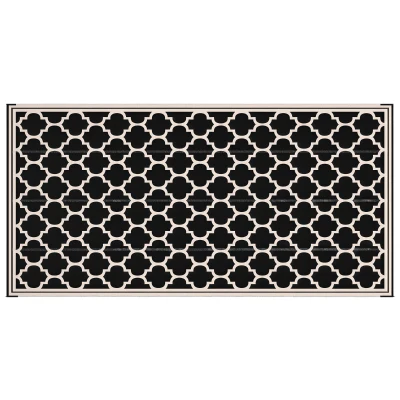 Outsunny Reversible Outdoor RV Rug, 9' x 18' Patio Floor Mat, Plastic Straw Rug for Backyard, Deck, Picnic, Beach, Camping, Black and Beige
