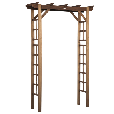 Outsunny 85" Wooden Outdoor Garden Arbour, Garden Arch Trellis for Climbing Vines  for Wedding and Ceremony - Carbonized