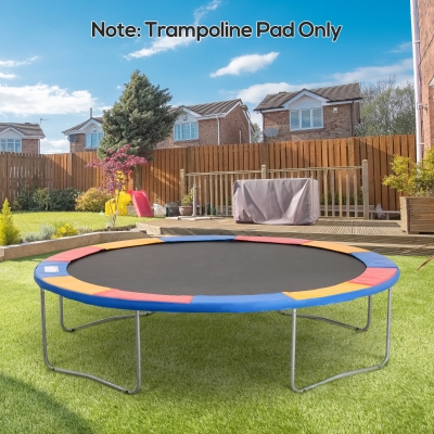 HOMCOM 12ft Trampoline Spring Cover, Plastic Trampoline Replacement Pad Gym Bounce Jump Cover EPE Foam Safety Guard Padding Outdoor, Colorful