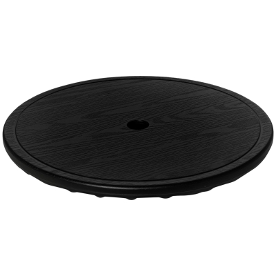 Outsunny 20" Round Umbrella Table Tray, Portable for Patio, Black
