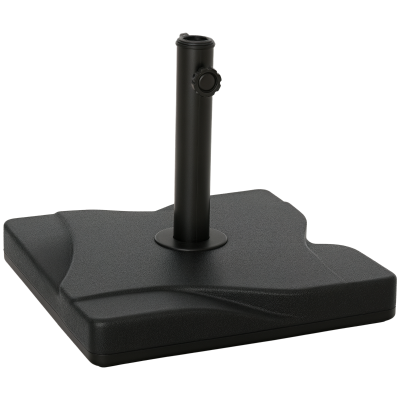 Outsunny Patio Outdoor Garden Square Cement Parasol Base Umbrella Weight Stand Holder Fits Φ1.3", Φ1.5" and Φ2.0" Pole - Black