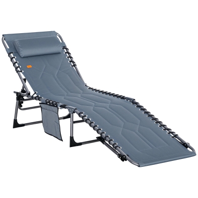 Chaise Lounge Chair 74" x 22.5" x 11.75" Grey