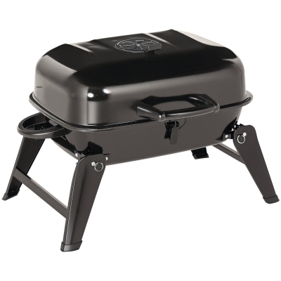 Outsunny 14" Portable Charcoal Grill, Tabletop BBQ, Black