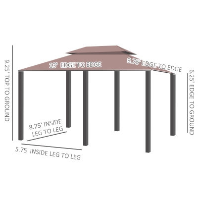 Outsunny 10' x 13' Outdoor Soft Top Gazebo Pergola with