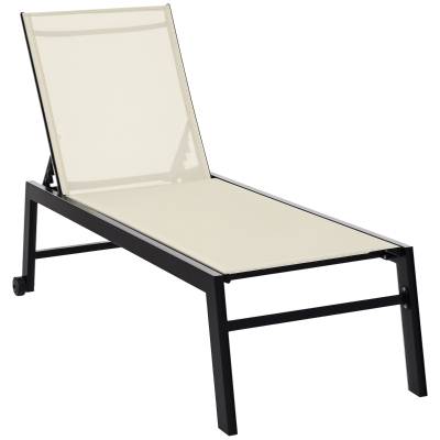 Lounge Chair 66.25" x 28.25" x 42.5" Cream White