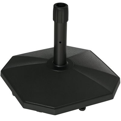 Outsunny 48lbs Patio Umbrella Base Weight, Concrete Outdoor Umbrella Stand Holder for Lawn, Deck, Backyard, Garden, Black
