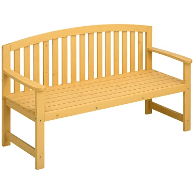 Outsunny 4.7Ft Garden Bench, 2 Seater Outdoor Patio Seat with Slatted Design for Park, Yard, Indoor, Orange