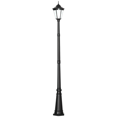Outsunny 94.5" Solar Lamp Post Light, Vintage Style, Black