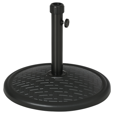 Outsunny 31lbs Patio Umbrella Base Holder, Concrete Round Outdoor Market Umbrella Stand Weight for Lawn, Deck, Backyard, Garden, Black
