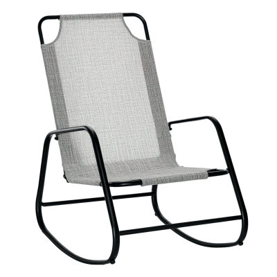Outsunny Sling Rocking Chair, Outdoor Patio Rocker, Gray