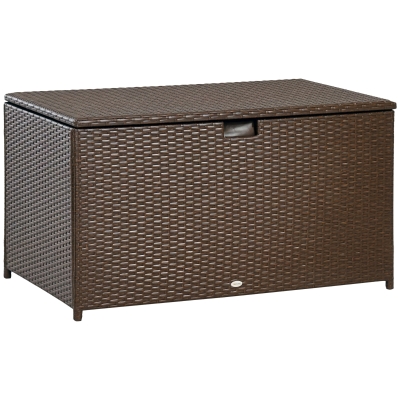 Outsunny 113 Gallon Rattan Storage Box, Brown