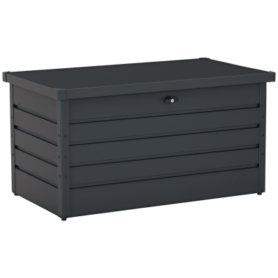 Outsunny Large Deck Box, Outdoor Storage Container with Lock for Pool Toys, Garden Tools, Furniture and Sports Equipment, Grey