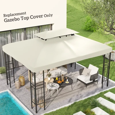 Outsunny Gazebo Replacement Canopy, 2-Tier Charcoal Cover
