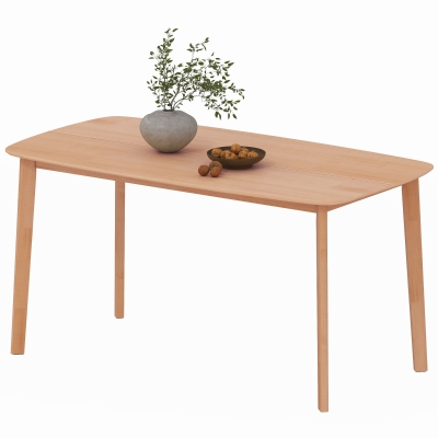 HOMCOM Pine Wood Rustic Dining Table for 6, 59", Natural