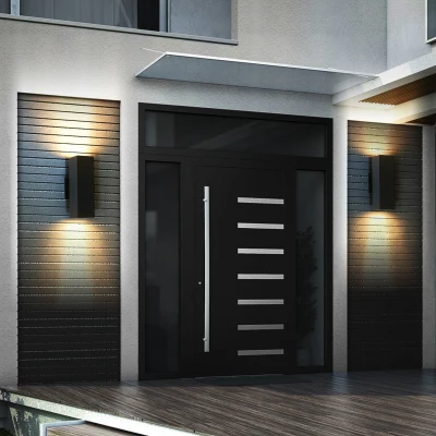 2-Pack Outdoor Wall Sconce with Weatherproof, Black