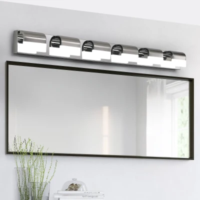 Modern Bathroom Vanity Lighting with 6-Light LED, Chrome